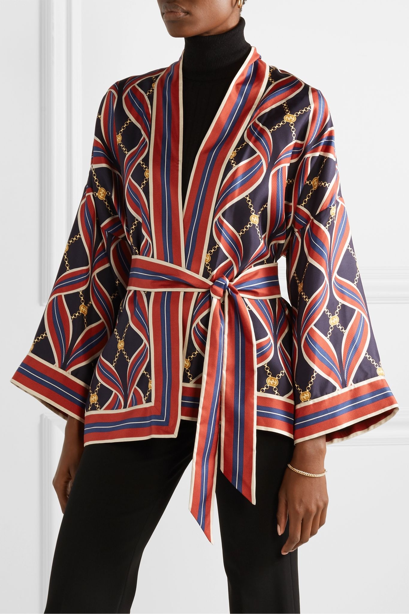 Printed silk-twill kimono - 3