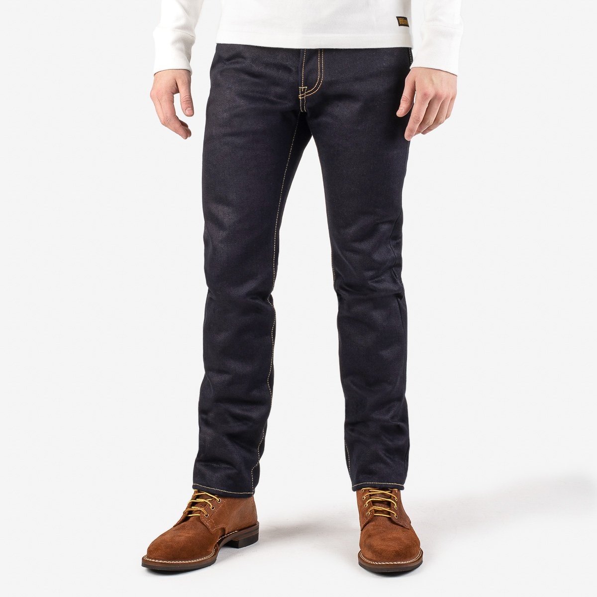 IH-555-XHSib 25oz Selvedge Denim Super Slim Cut Jeans - Indigo/Black - 2