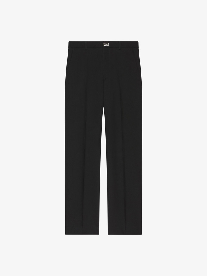 SLIM FIT TAILORED PANTS IN WOOL WITH 2G CLIP - 1