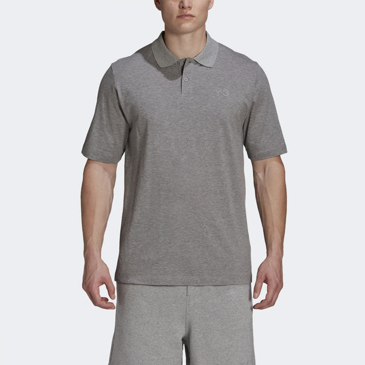 Men's Y-3 SS21 Loose Short Sleeve Polo Shirt Gray GV4250 - 2