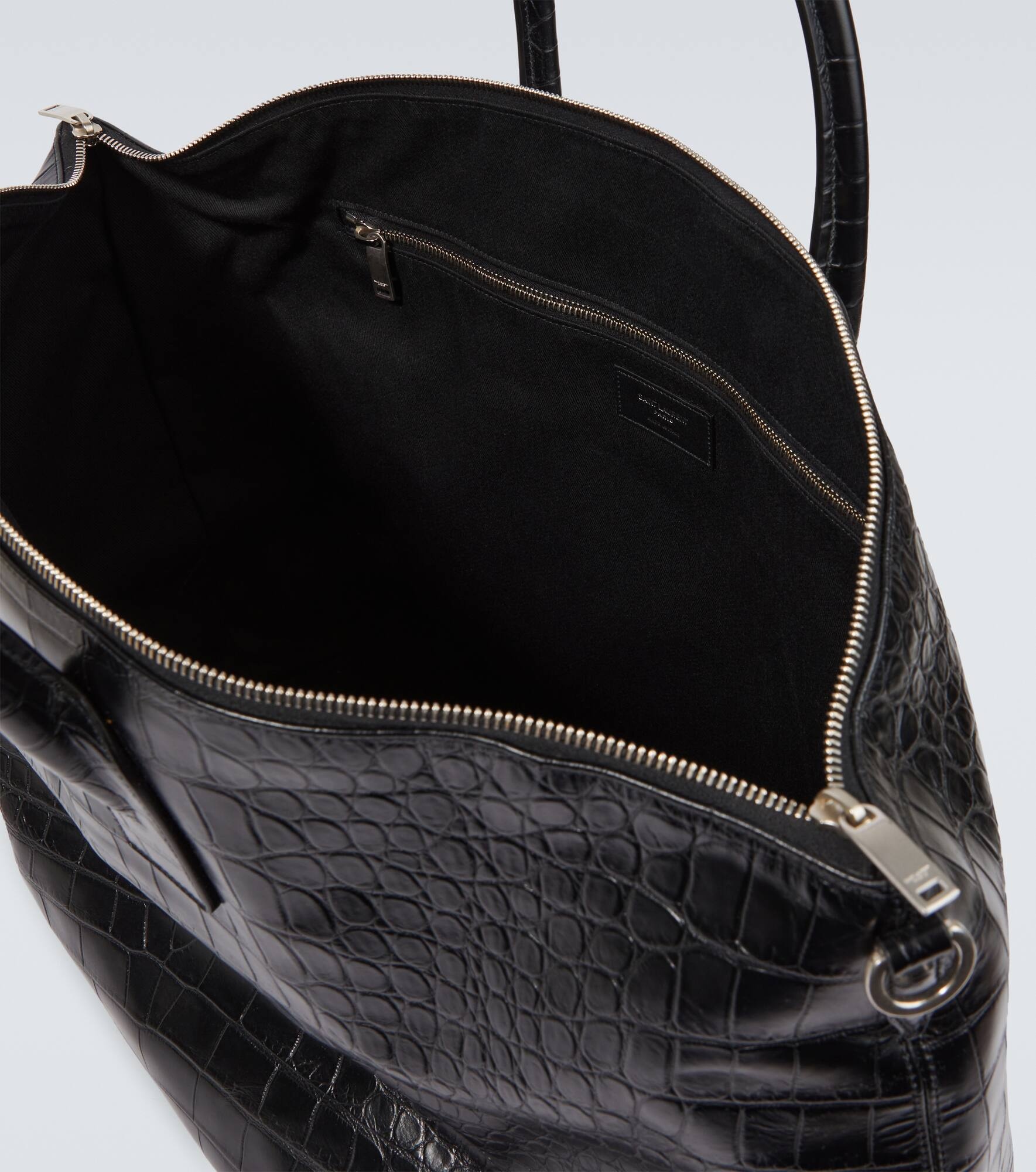 Giant croc-effect leather tote bag - 4