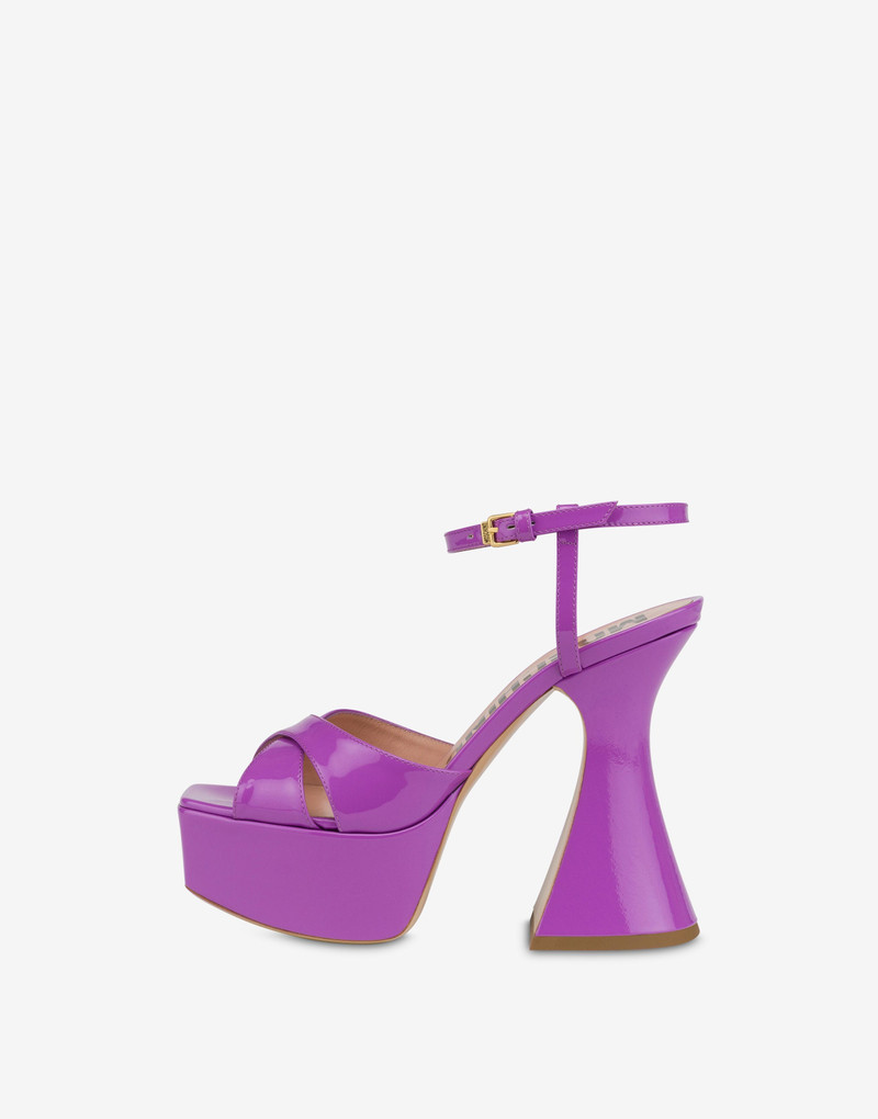 Moschino PATENT LEATHER PLATFORM SANDALS outlook