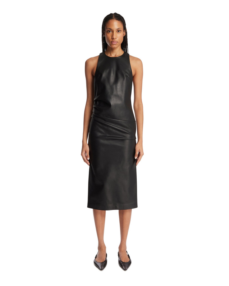 Black Pernilla Leather Midi Dress 1