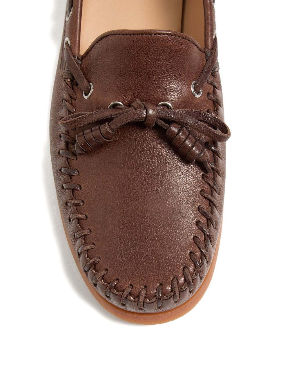 PALM AVENUE BUFFALO LEATHER BOAT SHOE - 5