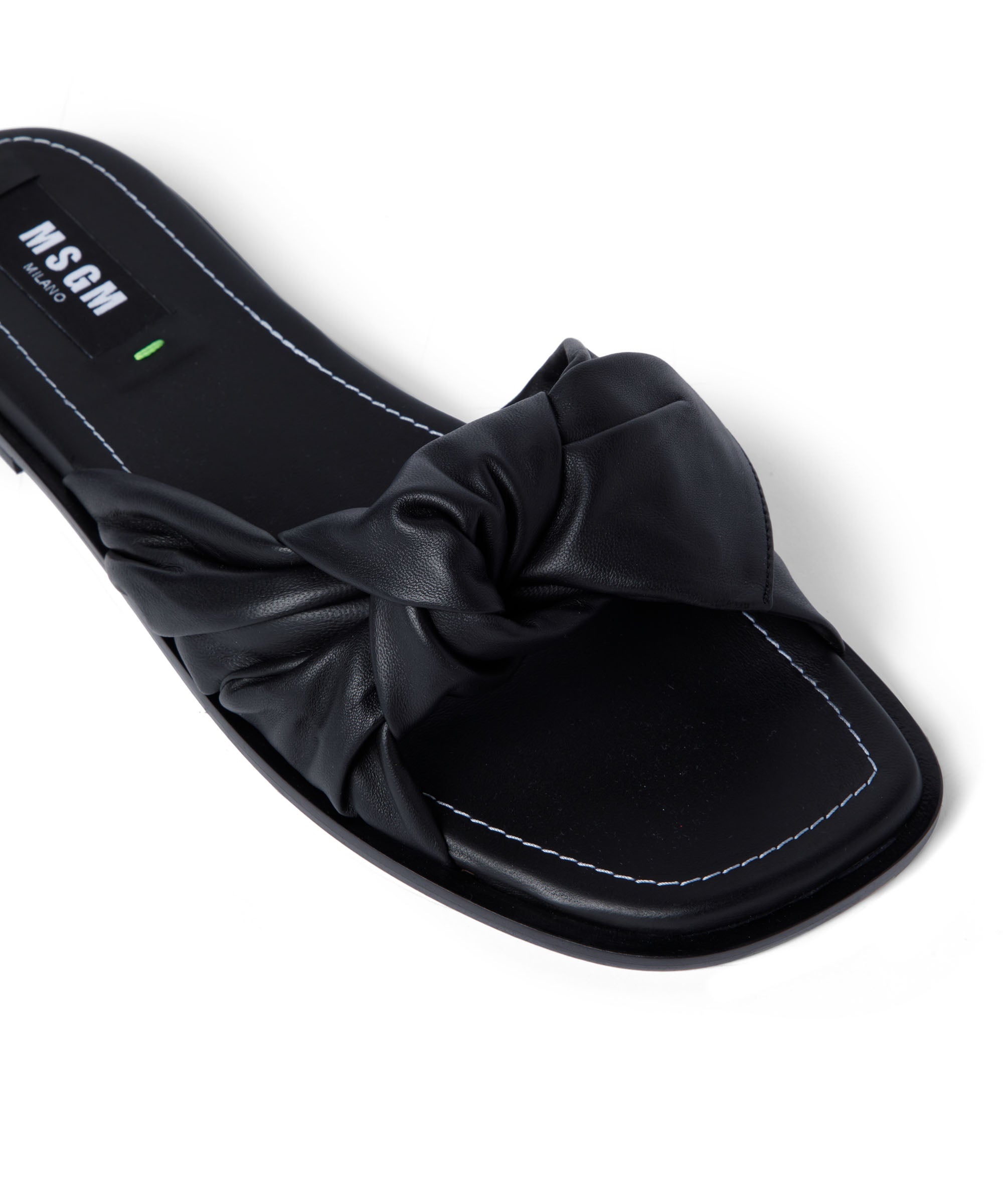 Nappa leather slippers with knotted band - 4