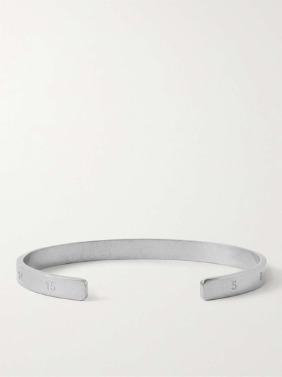 Maison Margiela Logo-Engraved Silver Cuff outlook