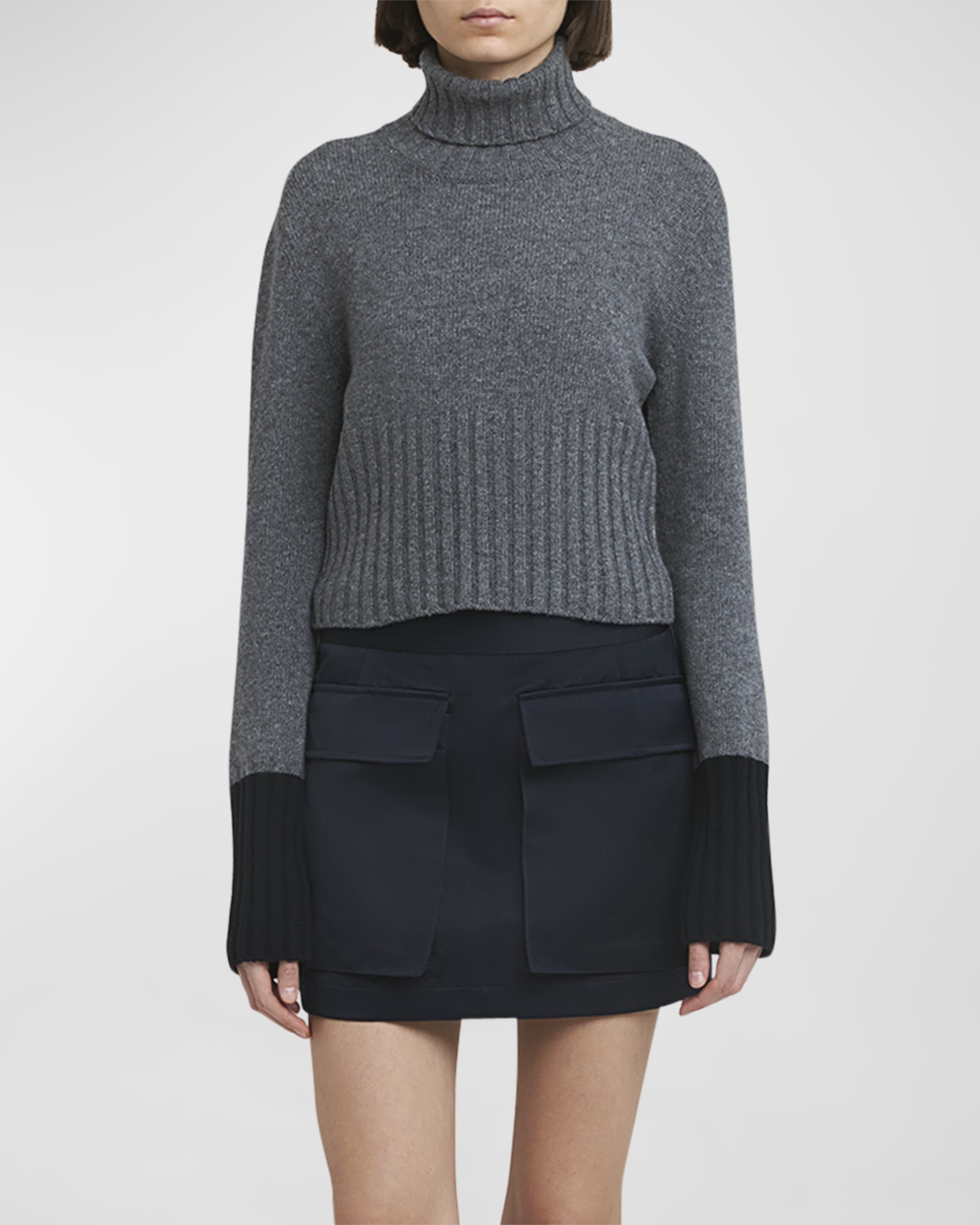 Turtleneck Button Knit Sweater - 2