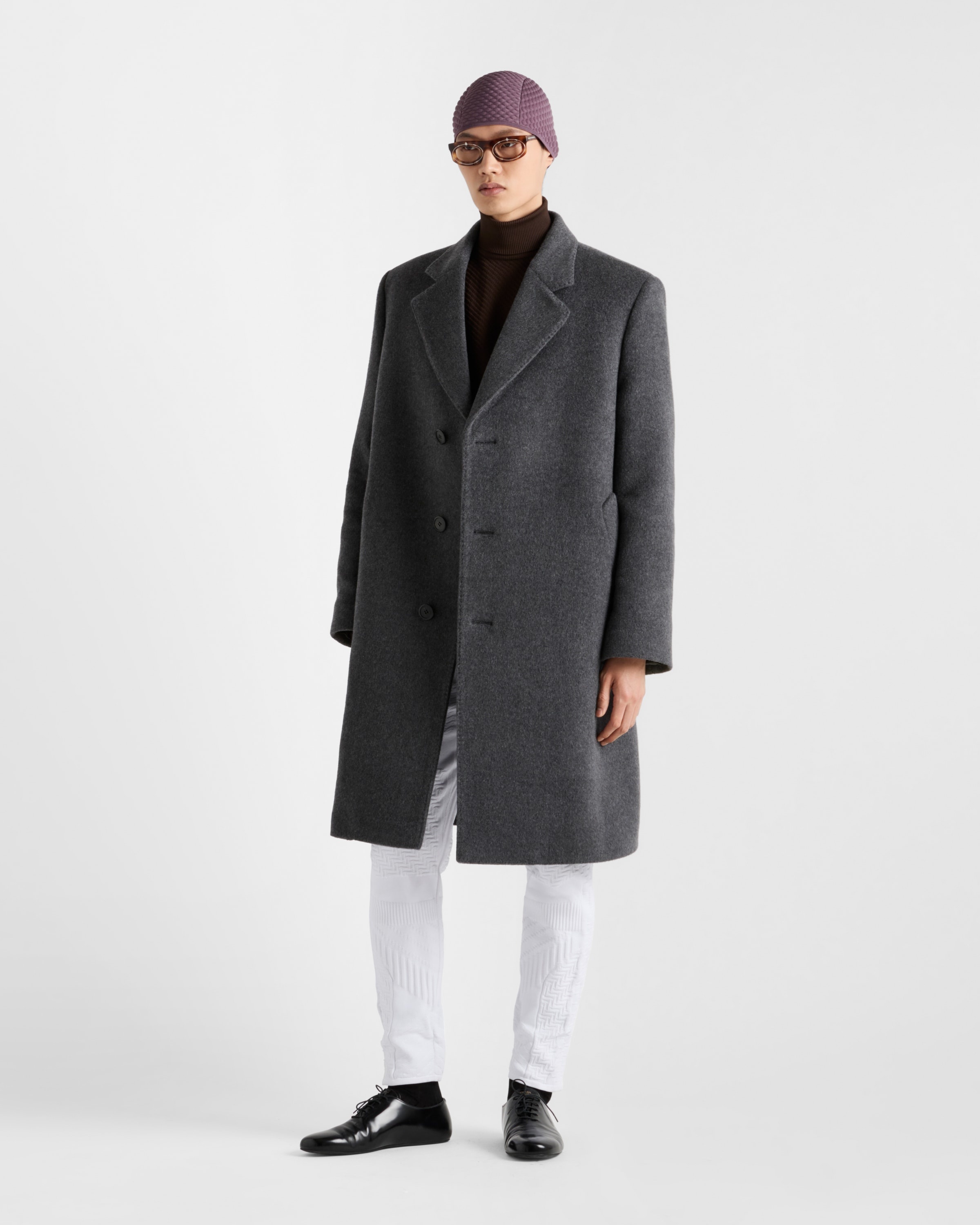 Single-breasted wool coat - 2