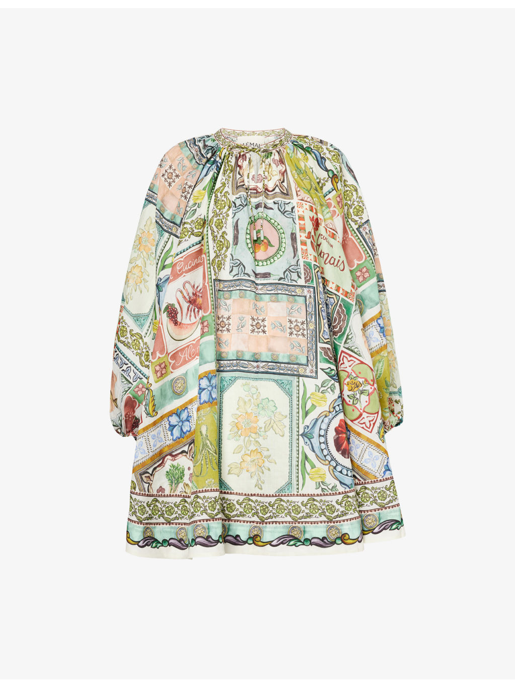 Tommasina Floral-Print Ramie Mini Dress - 1