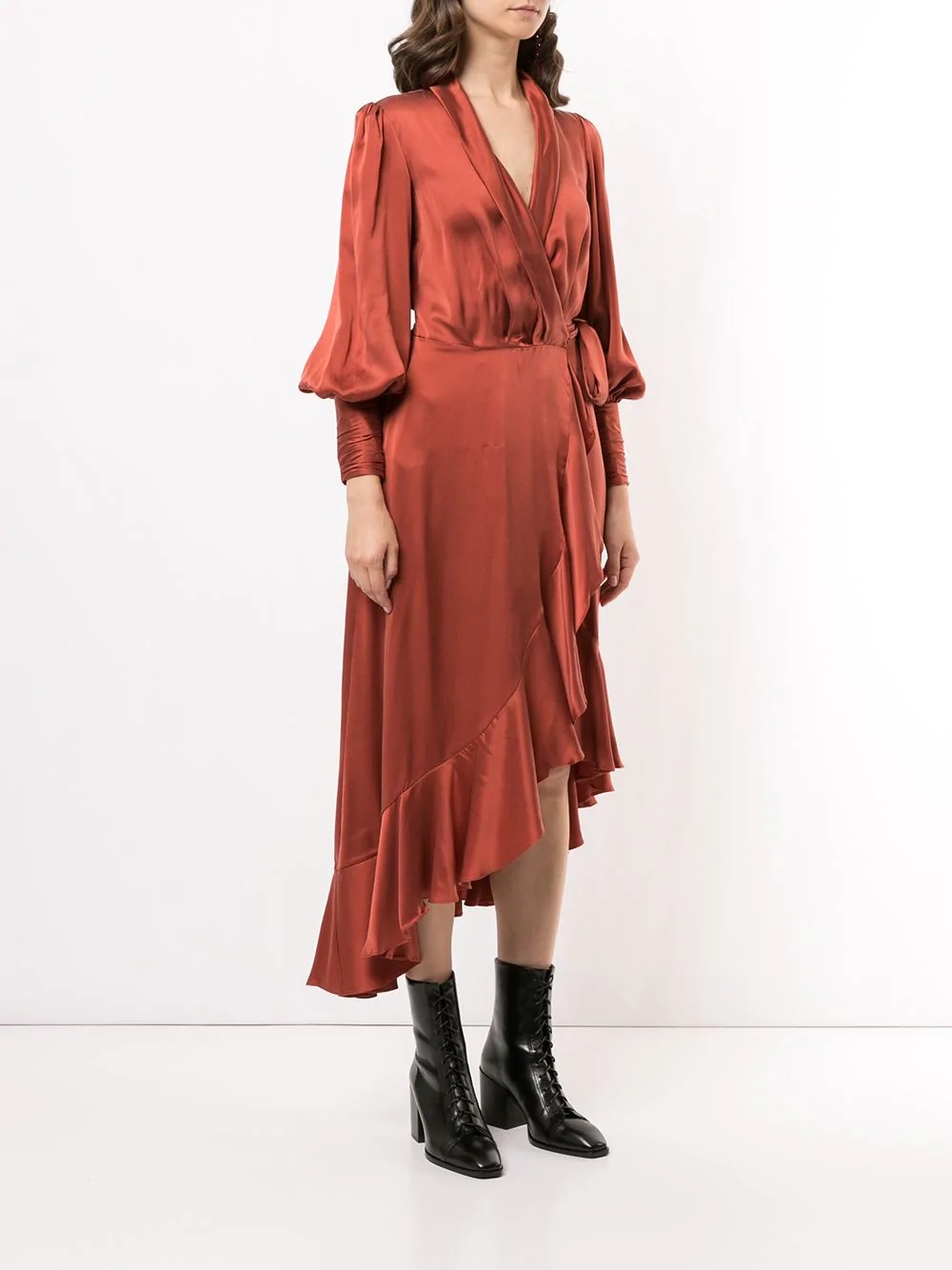 ruffle-trimmed wrap dress - 3