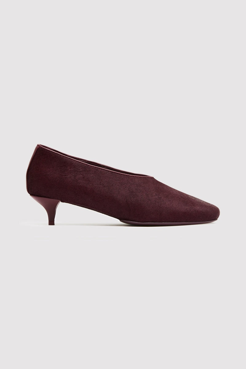Pony Hair Glove Heel - Plum 1