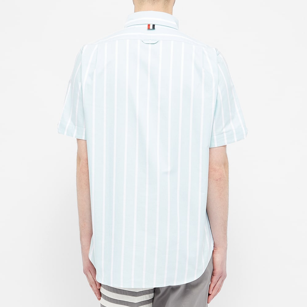 Thom Browne Basketball Icon Short Sleeve Stripe Oxford Shirt - 6