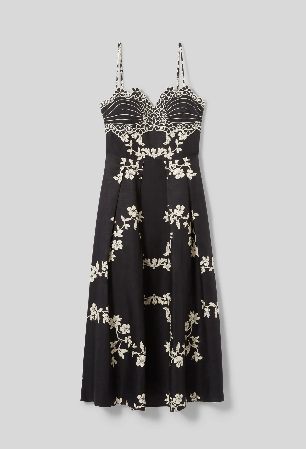 FLORAL EMBROIDERED STRAPPY DRESS - 1