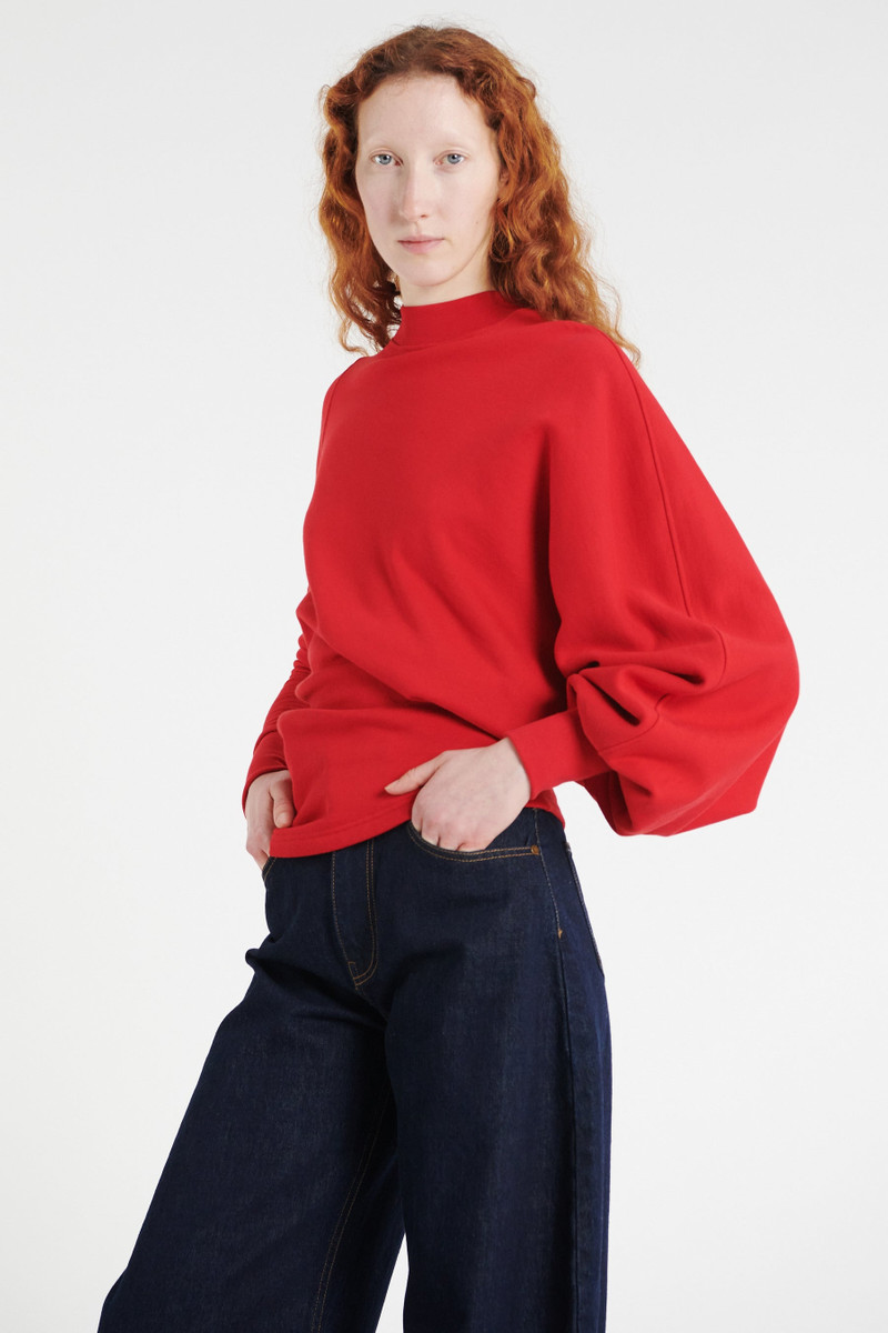 SLOUCHED SLEEVE SWEATSHIRT RED 7