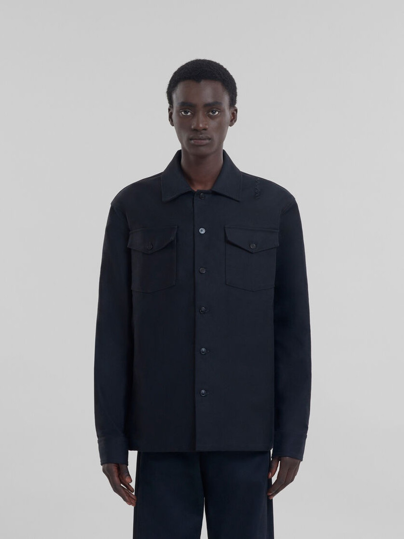 Marni BLACK ORGANIC COTTON SATIN SHIRT outlook