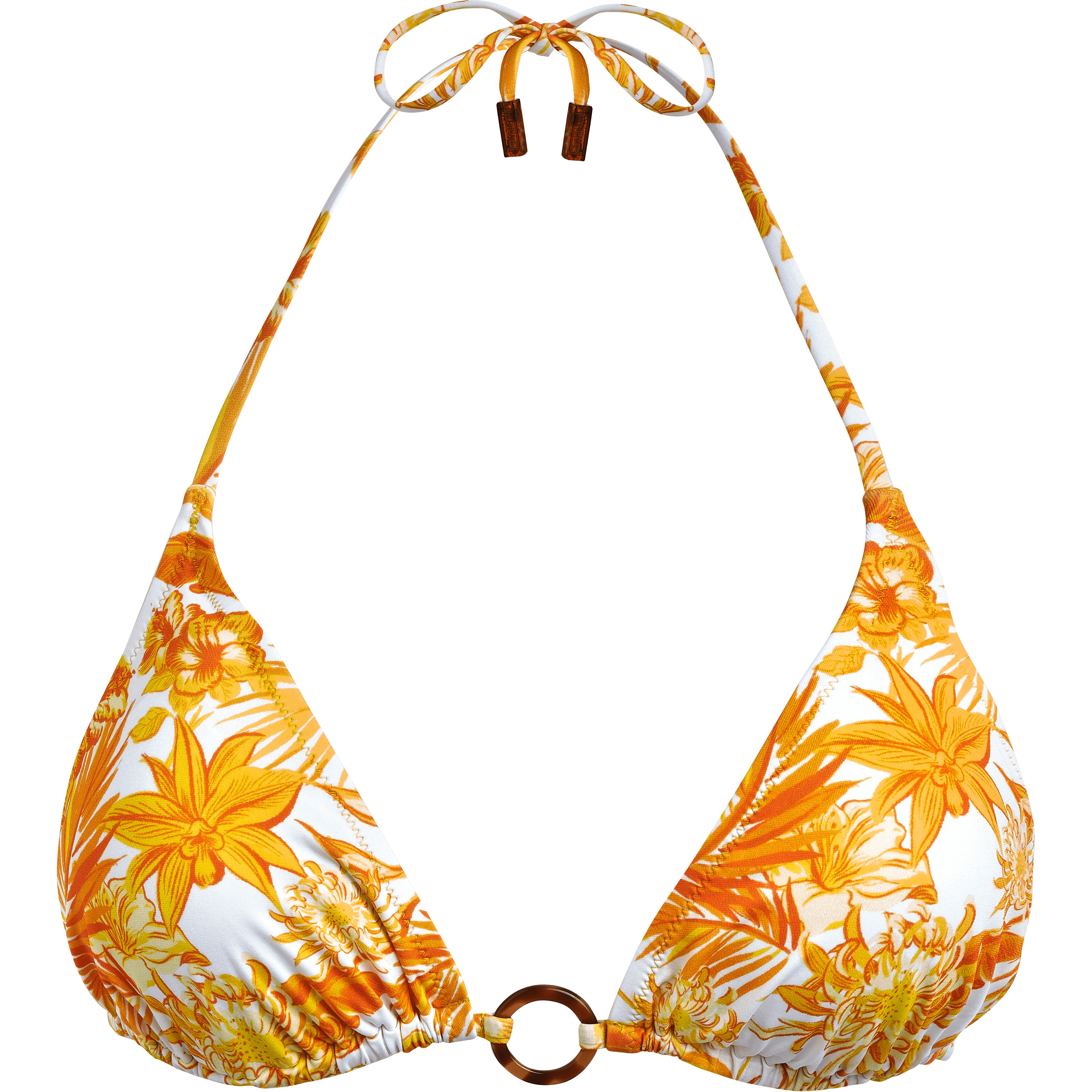 Women Triangle Bikini Top Tahiti Flowers - 1