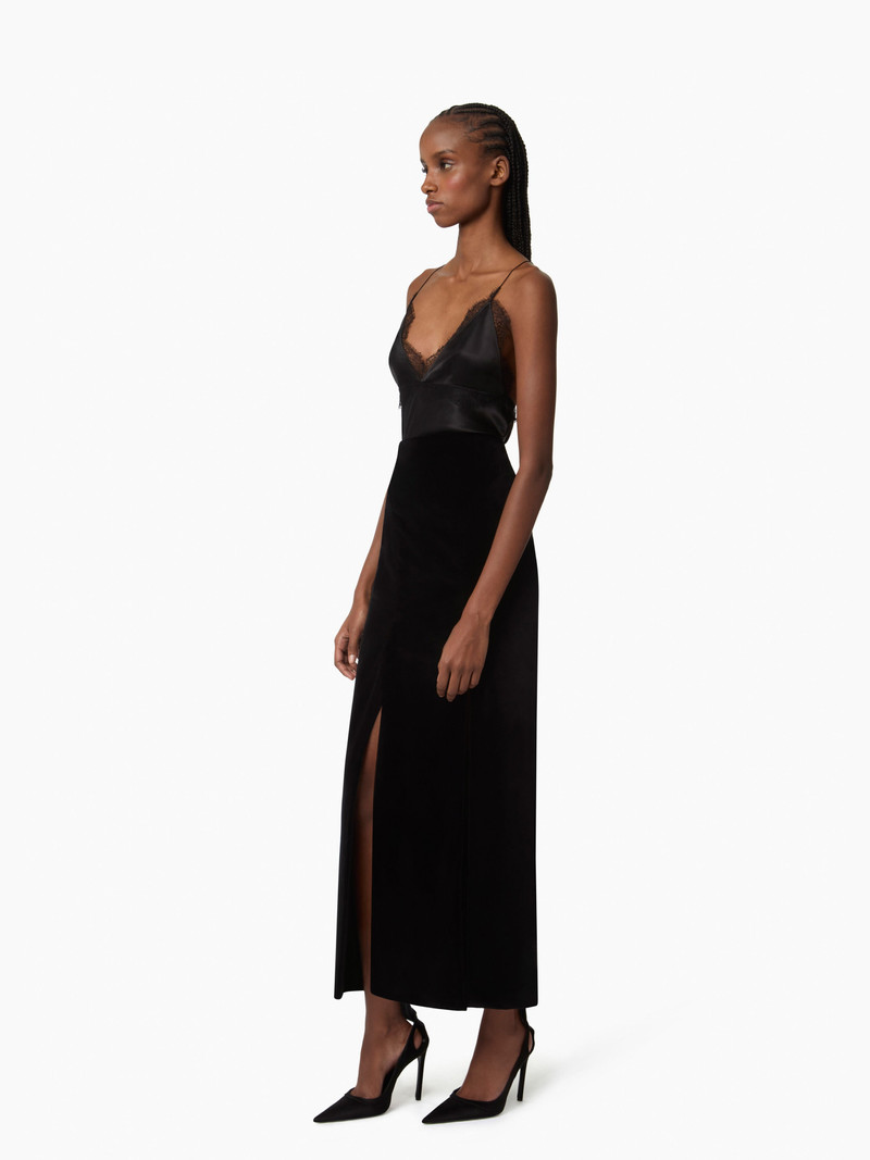 NINA RICCI Straight Velvet Skirt outlook