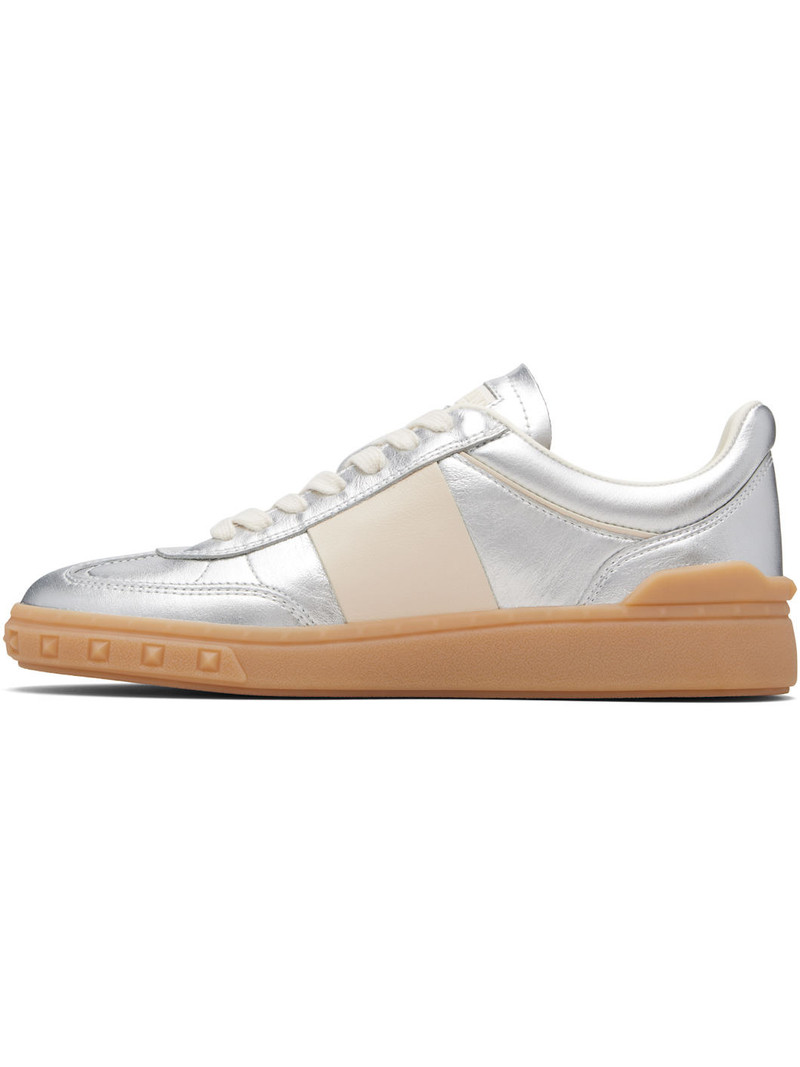 Valentino Silver Upvillage Trainer Leather Band Sneakers outlook