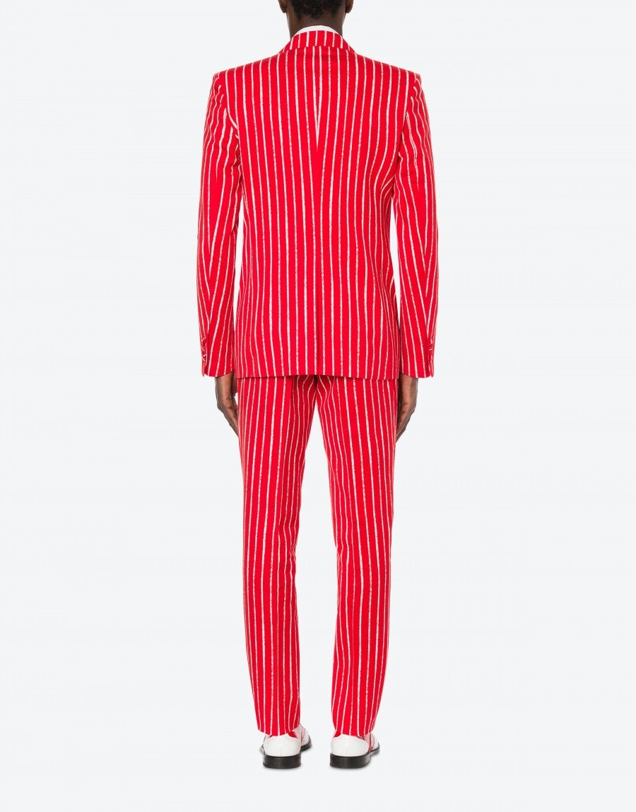 PINSTRIPES PRINT TWILL DOUBLE BREASTED JACKET - 3