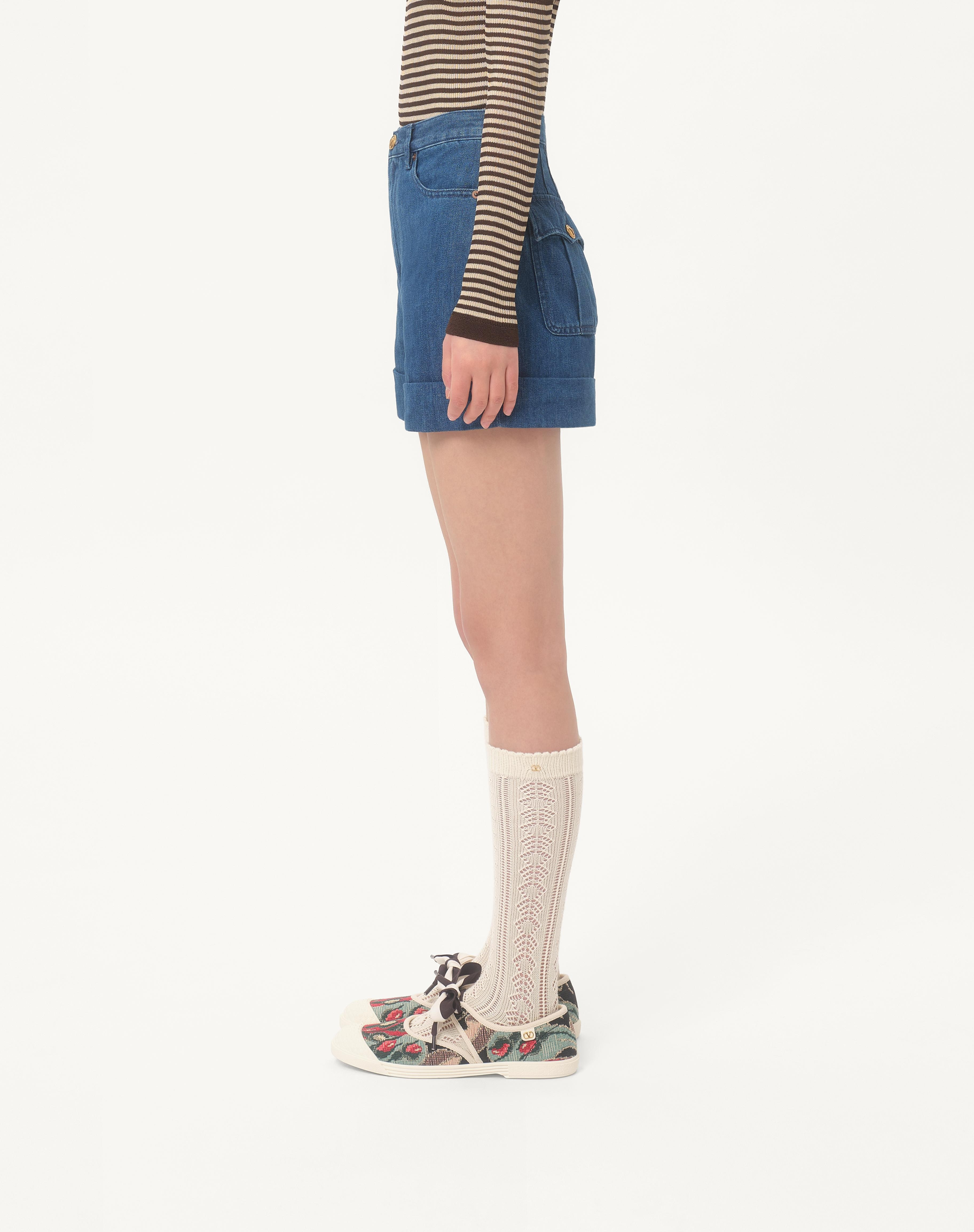 LIGHTWEIGHT DENIM SHORTS - 4