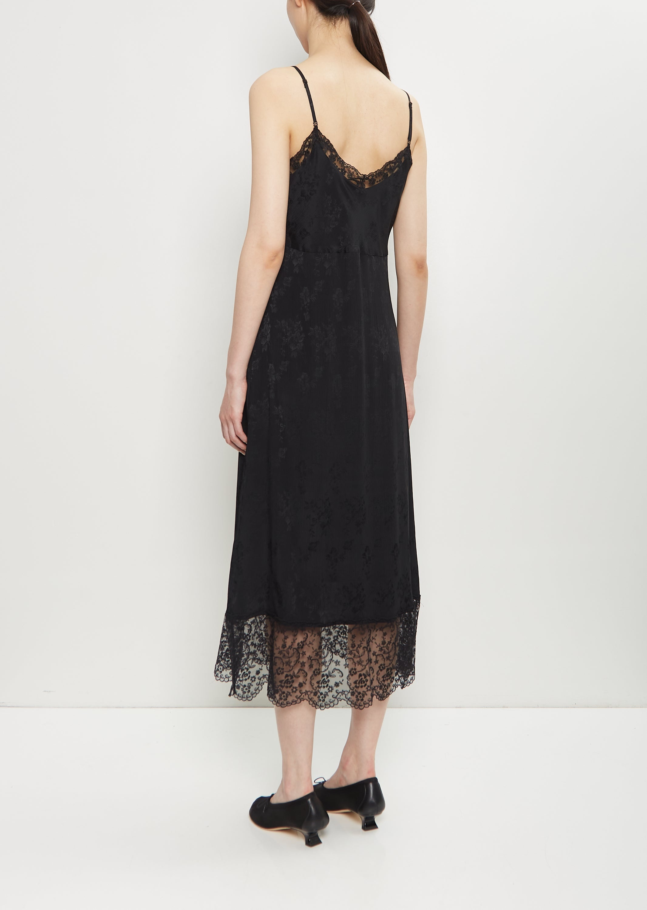 Brocade Lace Trim Slip Dress - 4