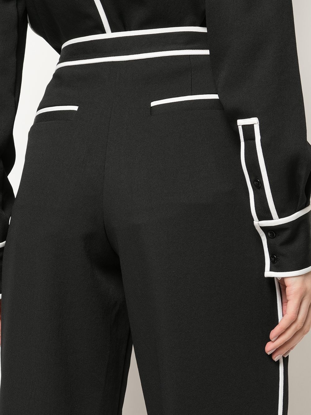 contrast trim tailored trousers - 5