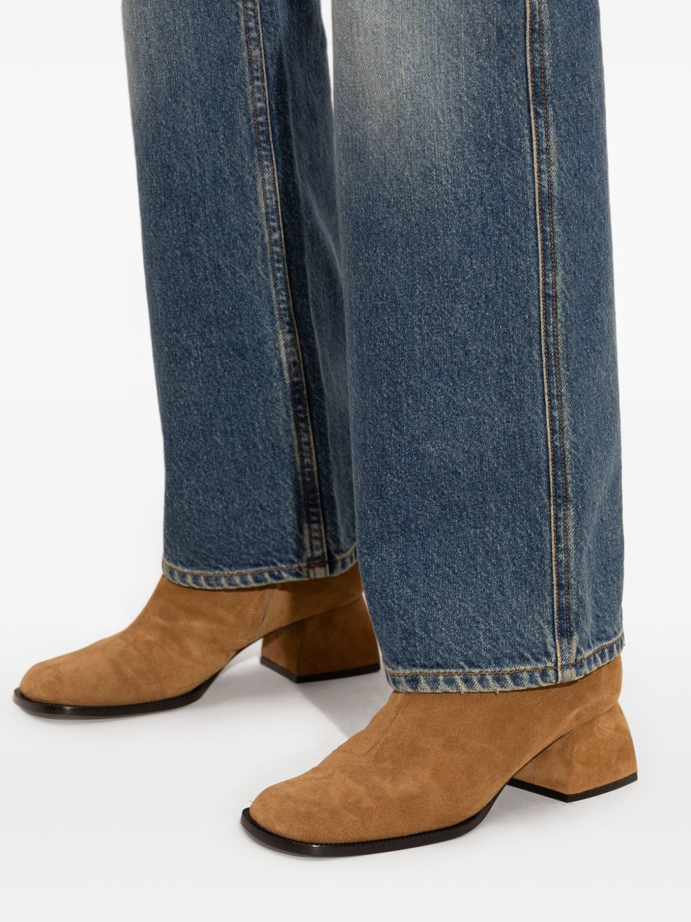 block-heel suede boots - 5