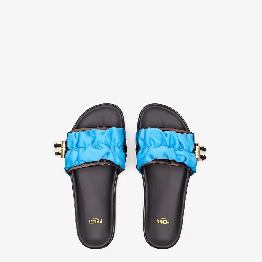 Light blue satin slides - 4