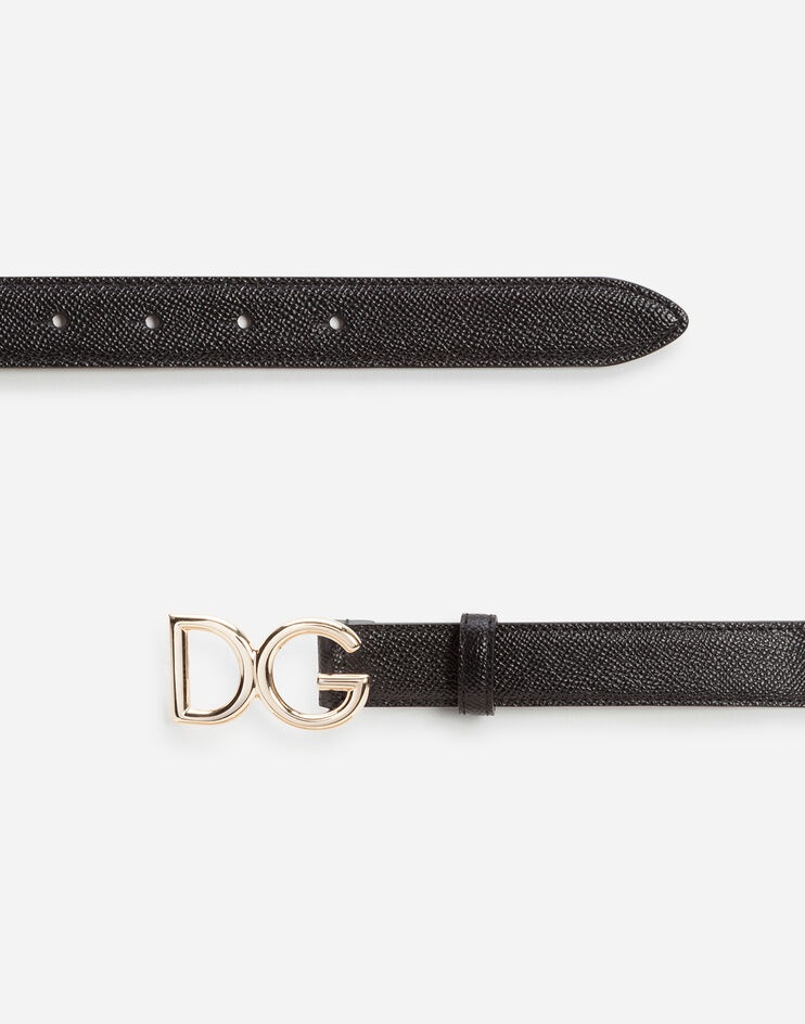 Dauphine calfskin belt with logo - 2