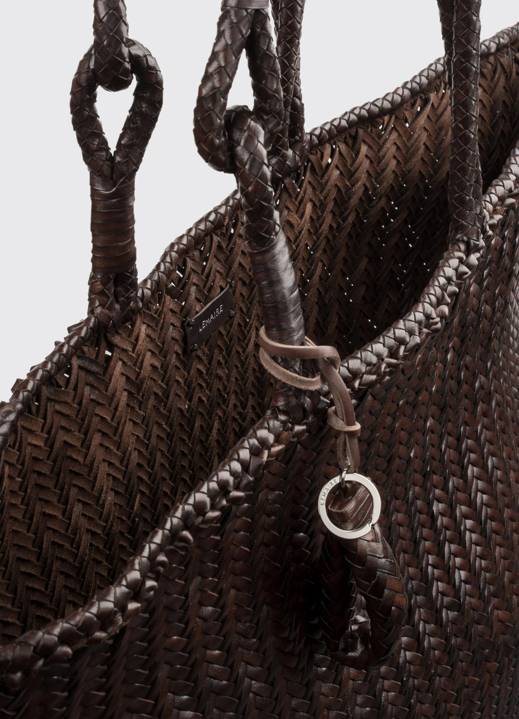 EXTRA LARGE CHEVRON LEATHER TOTE - 3