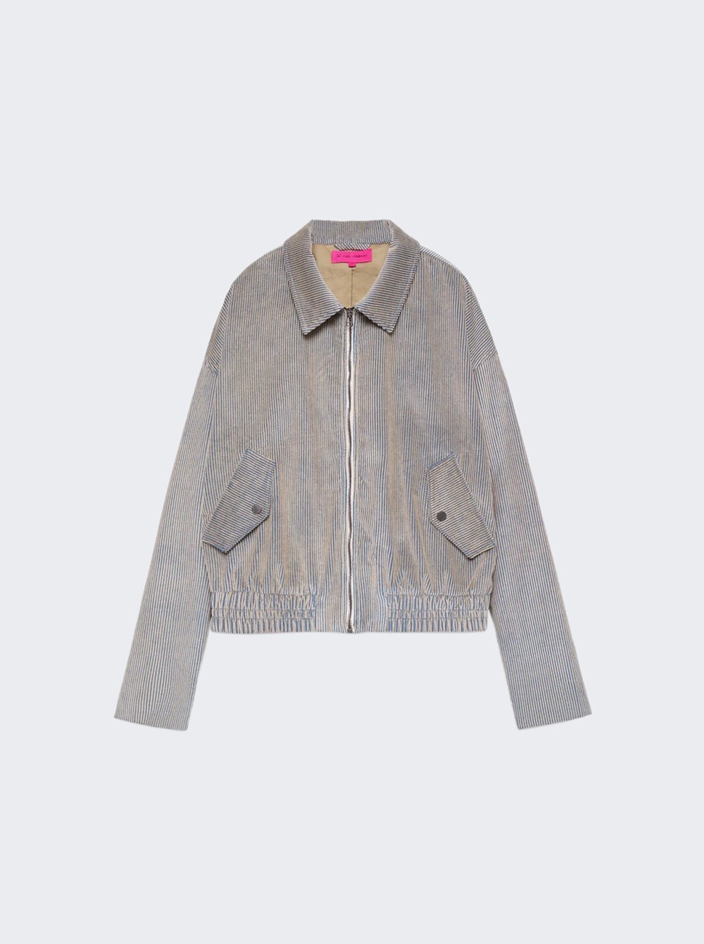 Wale Cord Jacket Silver And Camel - 1