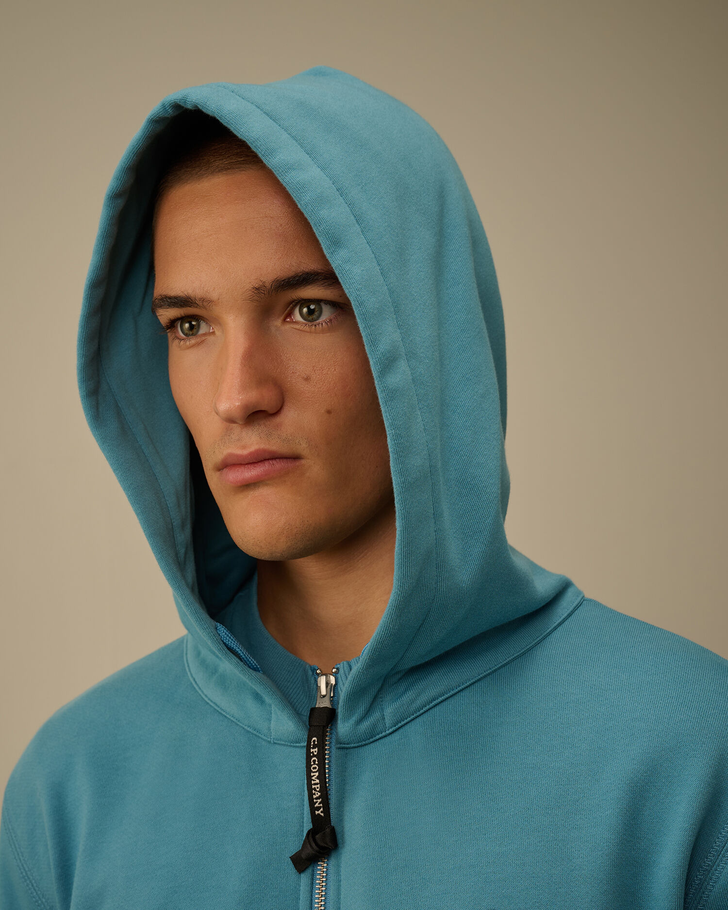 Diagonal Raised Fleece Hooded Full Zip Sweatshirt - 6