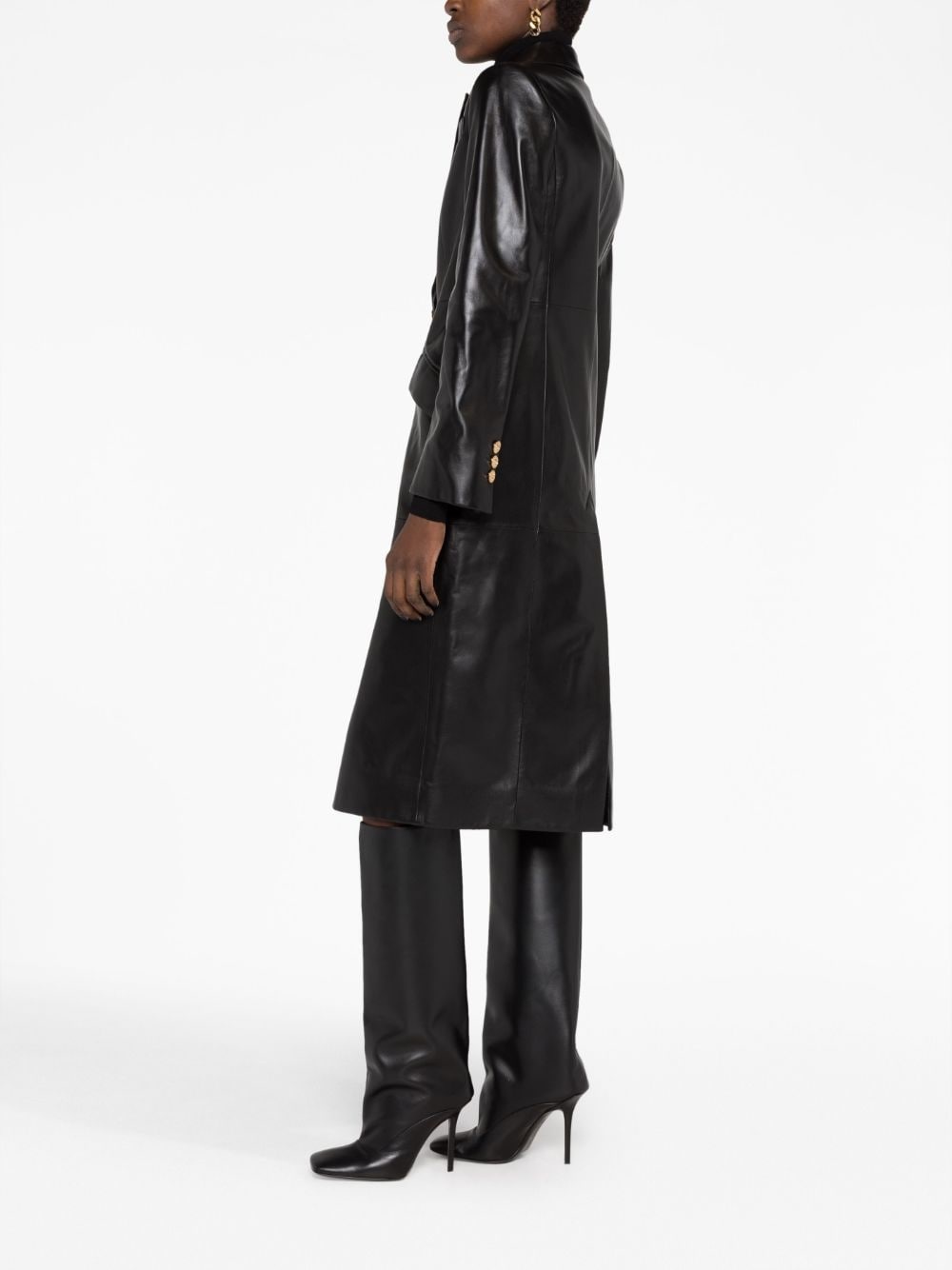 Medusa leather coat - 6