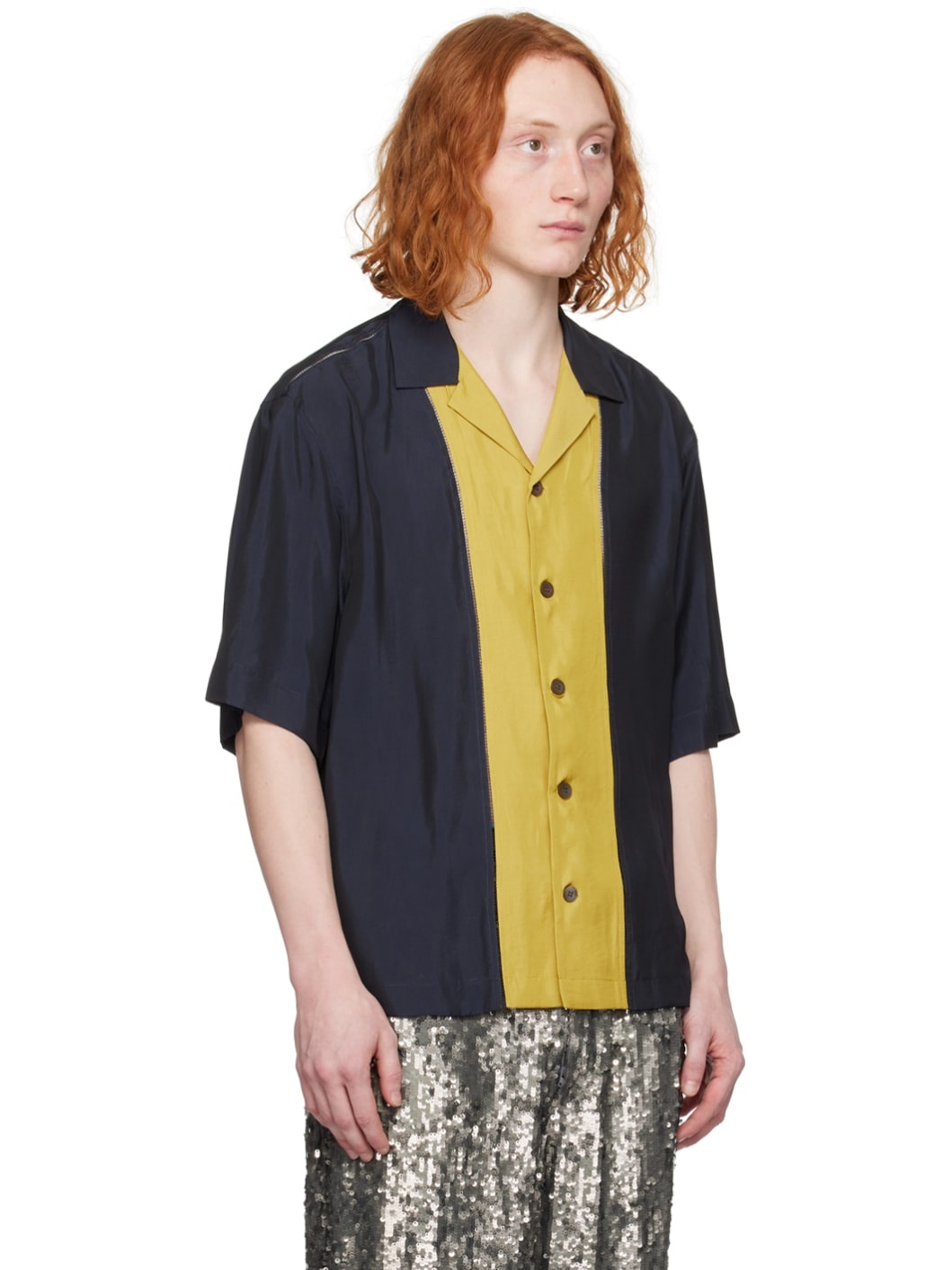 Black & Yellow Paneled Shirt - 2