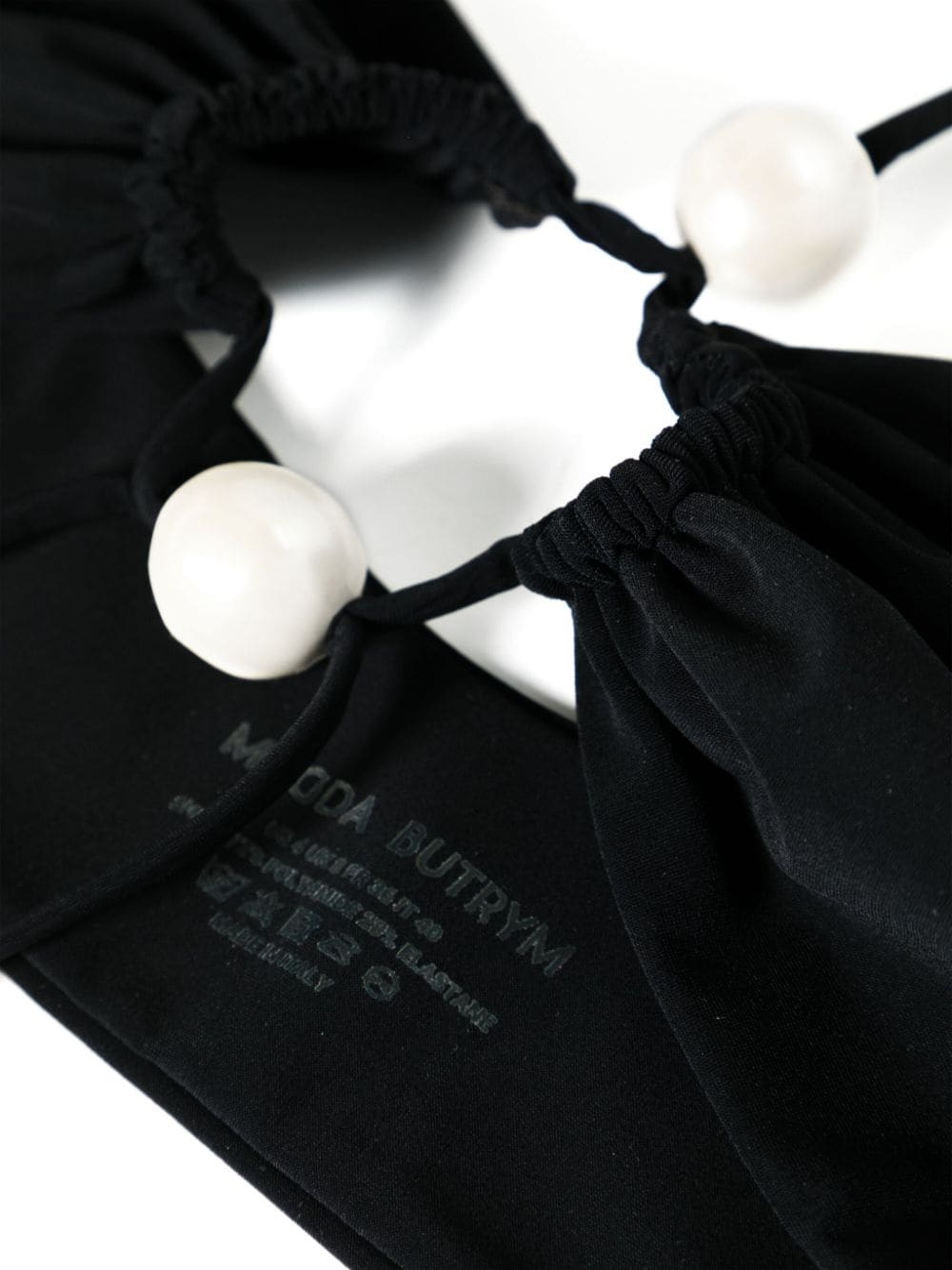 pearl-detailed bandeau bikini top - 3