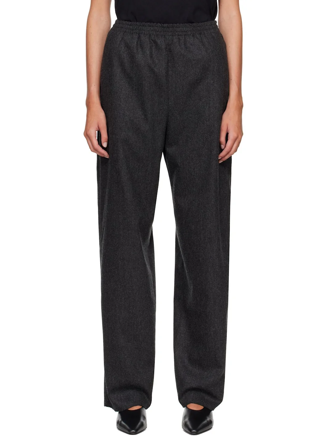 Gray Wool Flannel Trousers - 1
