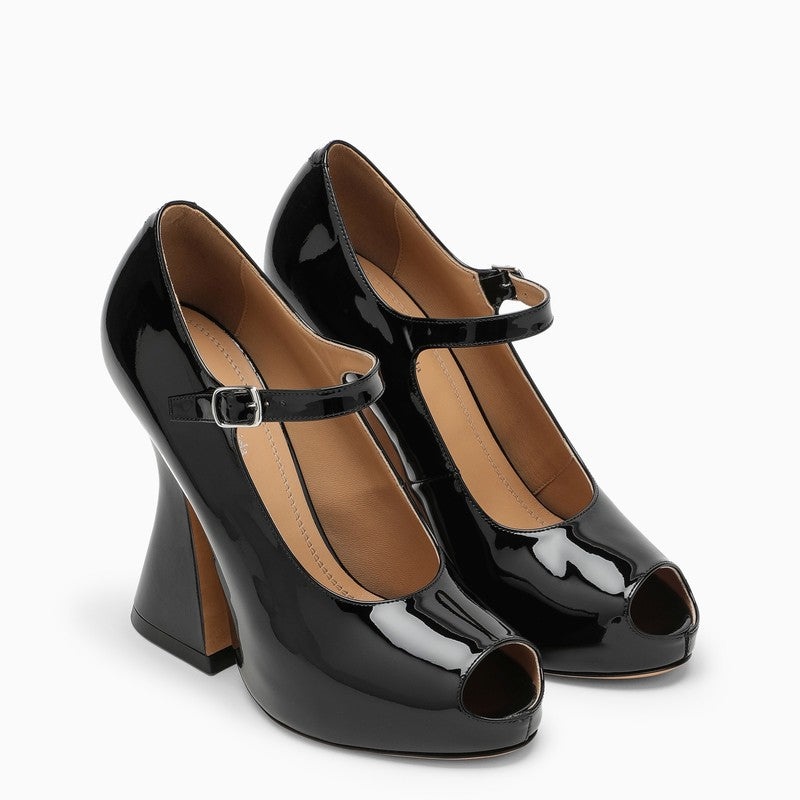 パンプス Maison Margiela Black Patent Leather Mary Jane Pumps Maison Margiela The Barbs Mary Jane Patent Leather Pump In