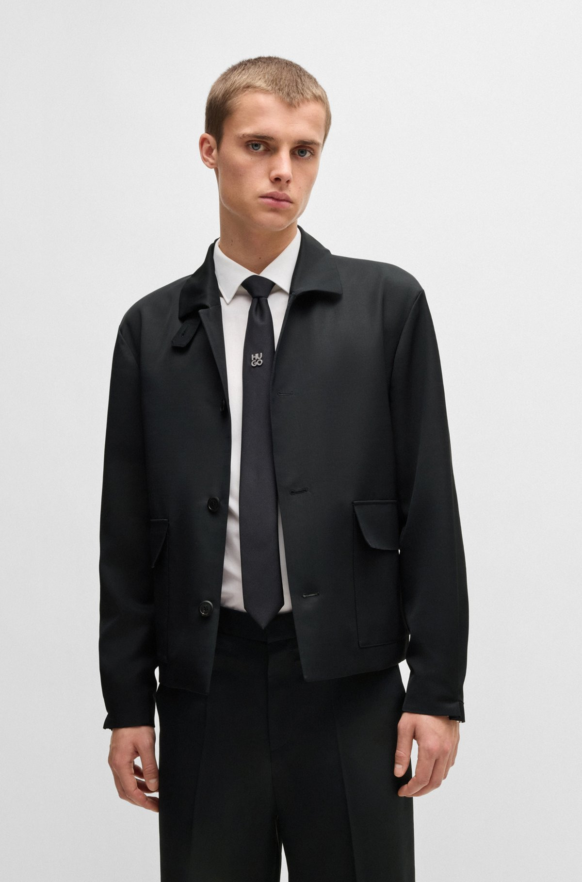 HUGO FORWARD JACKET IN WOOL-BLEND TWILL - 2