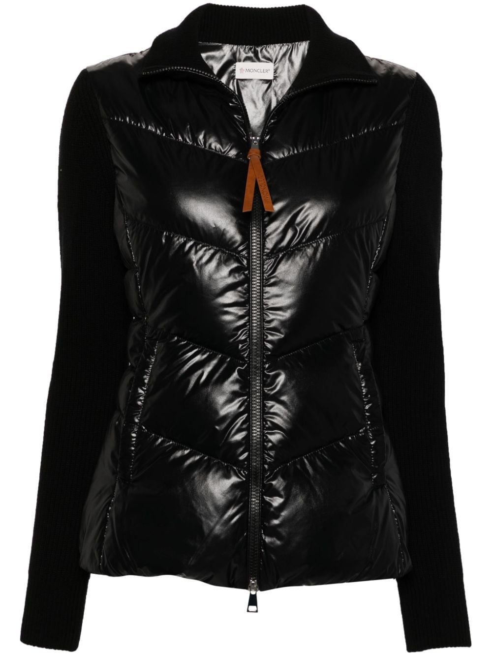 padded zip-up cardigan - 1