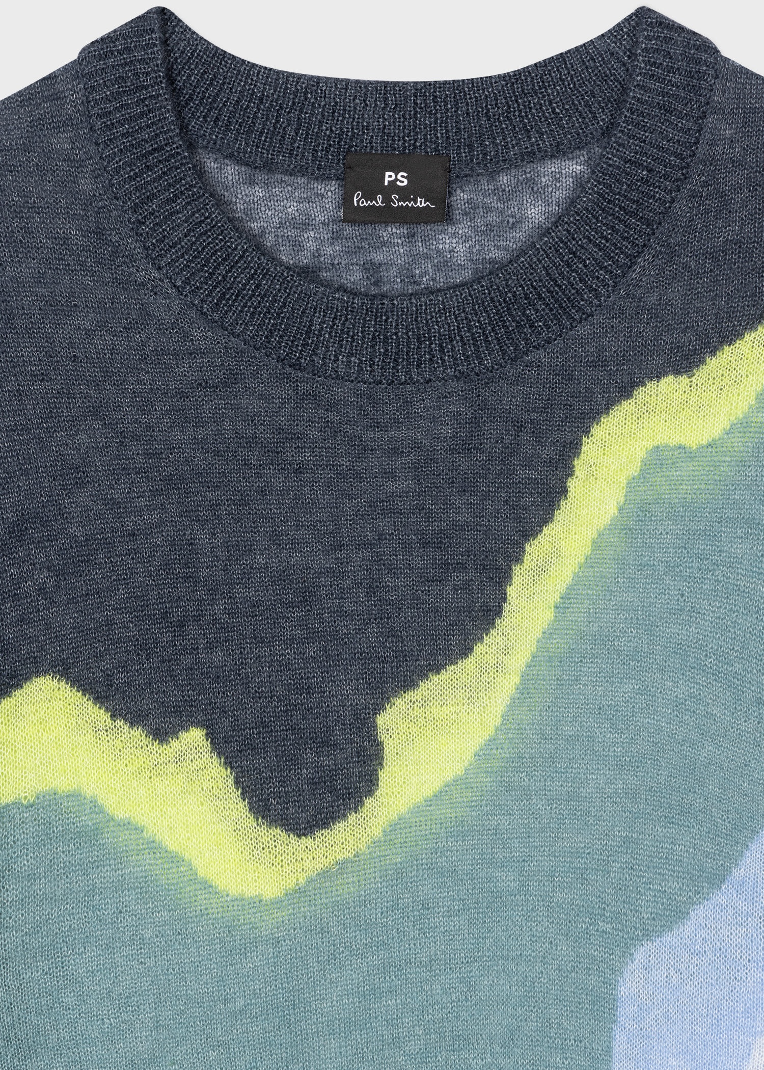 Blue 'Torn Stripe' Mohair-Blend Sweater - 2
