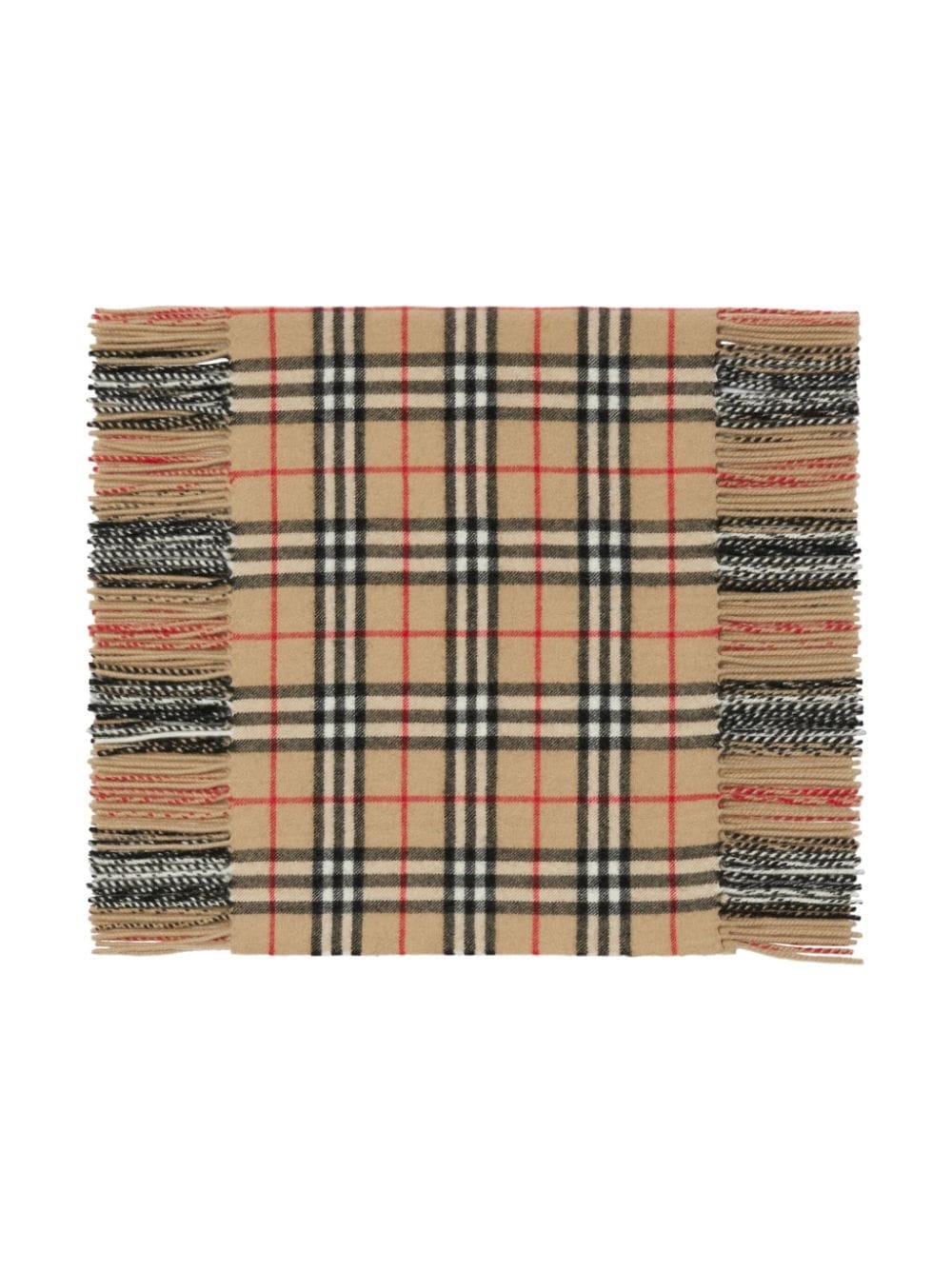 check-pattern cashmere scarf - 2