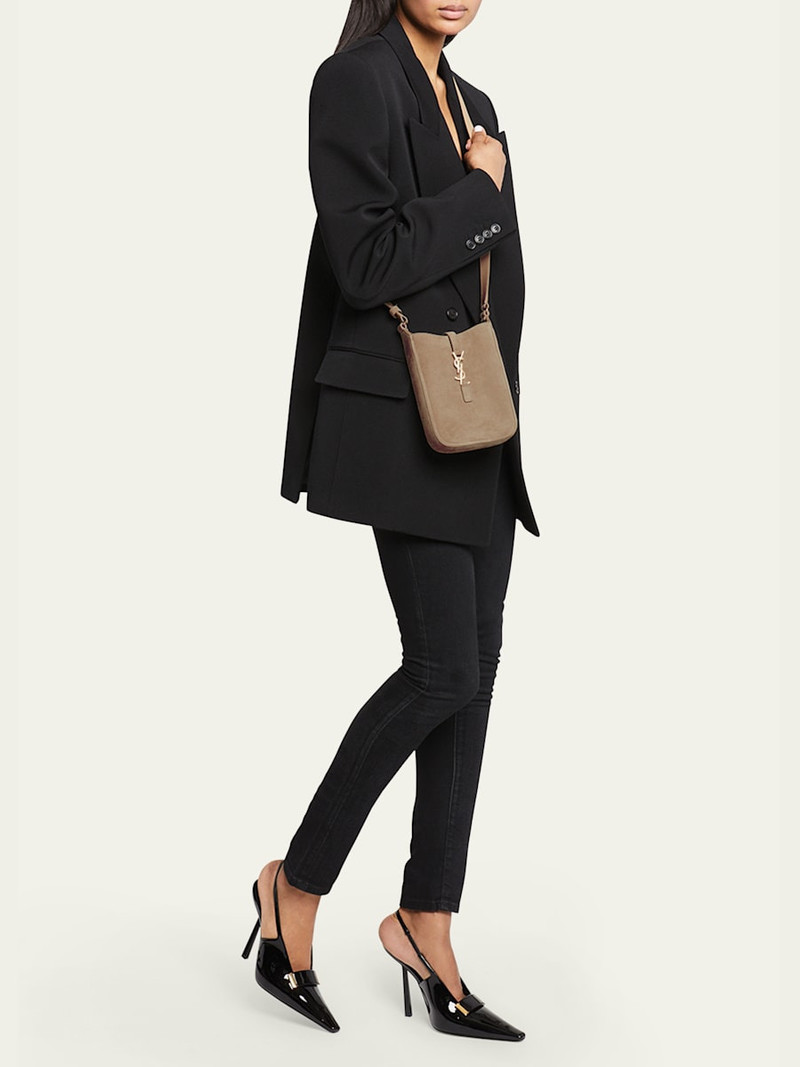 SAINT LAURENT Le 5 A 7 Mini Suede Bucket Bag outlook