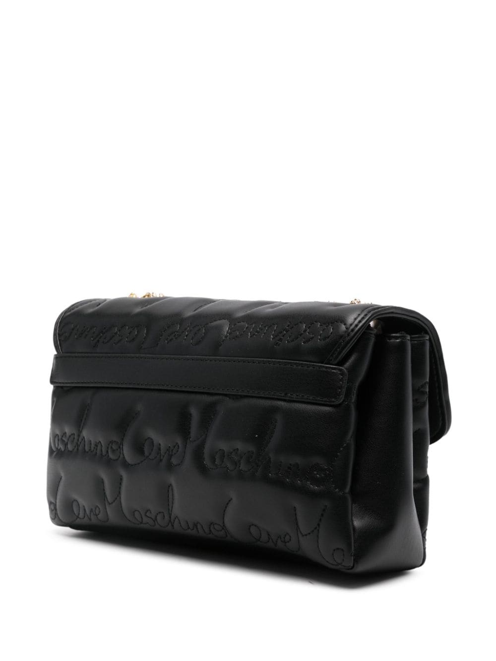 logo-paque leather shoulder bag - 3