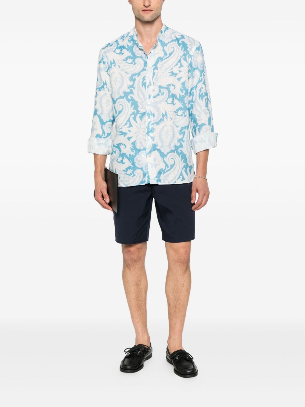 paisley-print linen shirt - 2
