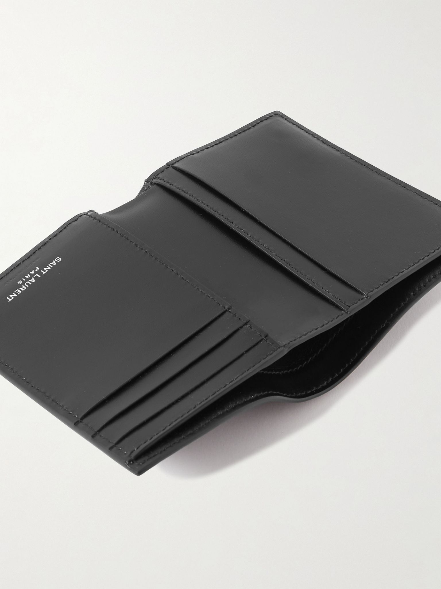 Cassandre Logo-Embossed Leather Billfold Wallet Black - 4