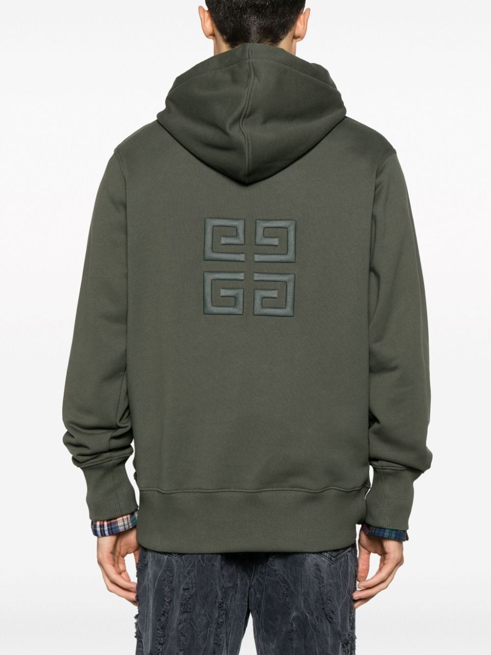 4G-embroidered cotton hoodie - 4