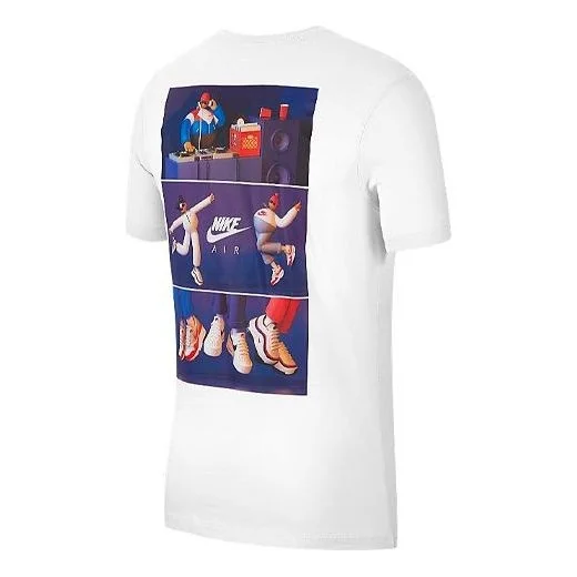 Nike Sportswear Logo Pattern Printing Casual Short Sleeve Men's White CW0414-100 - 1