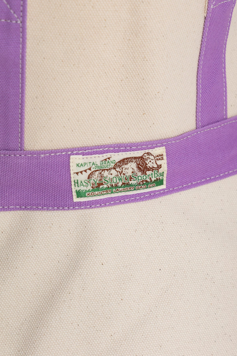 #4 Canvas ELEPHANT TOTE BAG M - Ecru x Purple 3