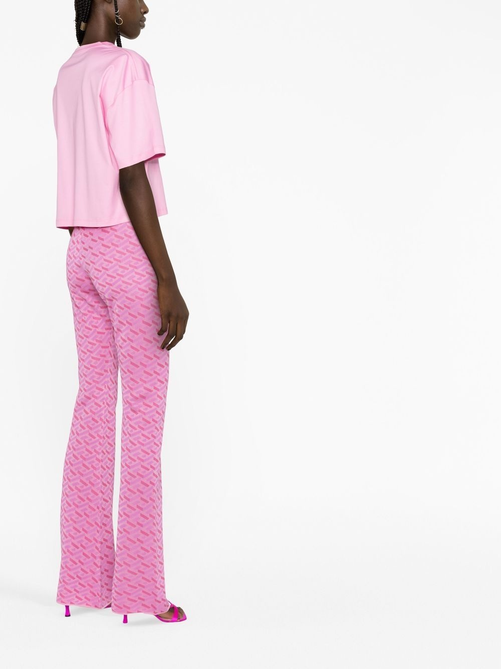La Greca jacquard flared trousers - 3