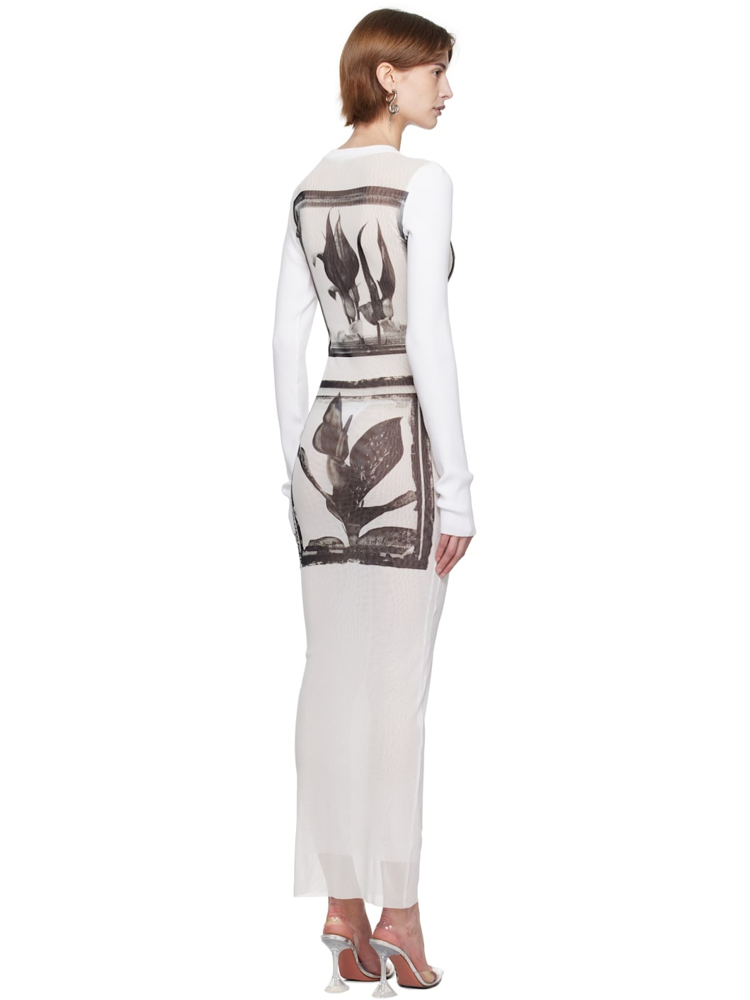 White Flowers Cadres Maxi Dress - 3